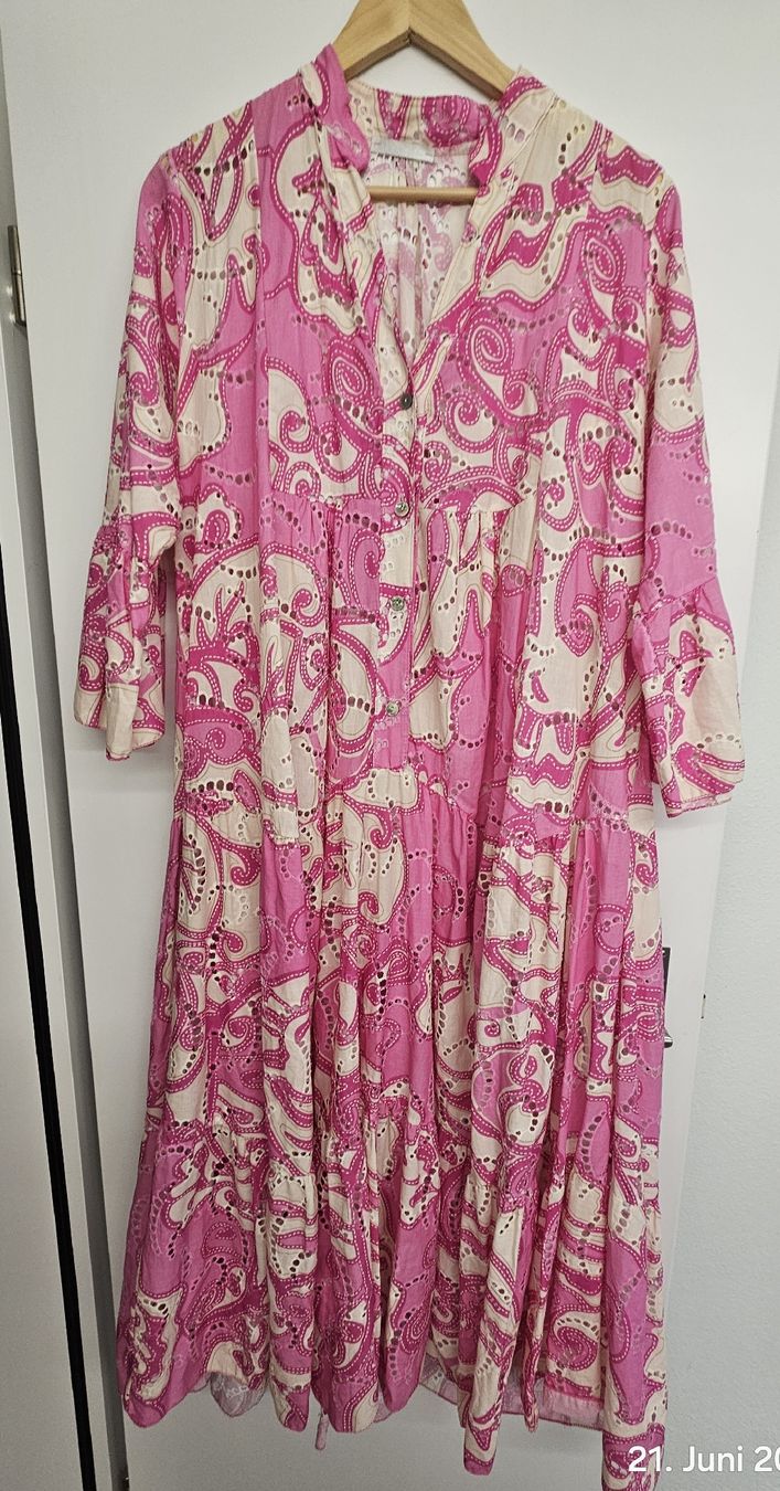 Vestiti: Sommerkleid pink creme gemustert – Usato da Bünzen venduto da Milly32 1