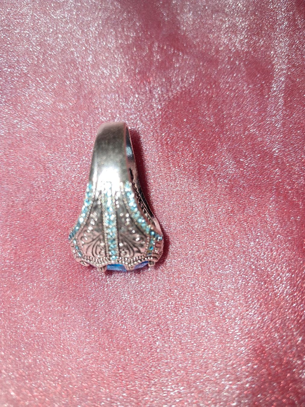 Anelli: Edelstahl ring mit blauem Stein, Grösse 12 – Nuovo e nell'imballaggio originale da Bassersdorf venduto da Hyri.i 1