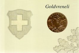 GOLDVRENELI FOLDER AUSGABETAG MIT ZERTIFIKAT - HE109