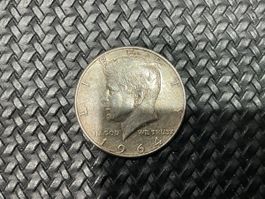 Kennedy Half Dollar 1964, 900er Silber, Vintage Sammlerstück