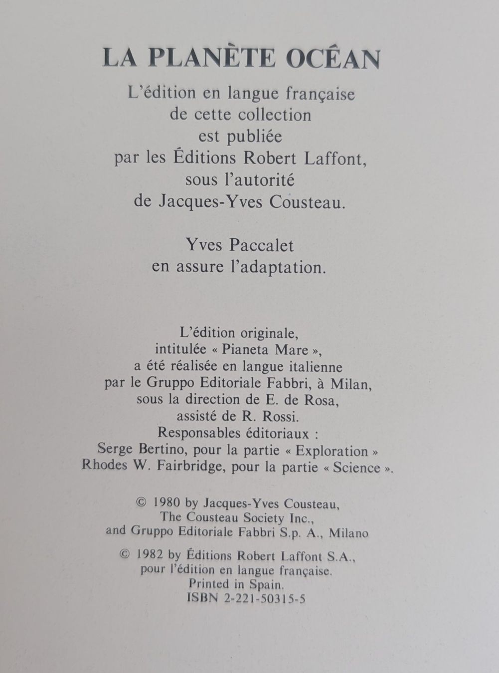 Libri: Cousteau - La planète Océan – Usato da Zürich venduto da axolottchen 4