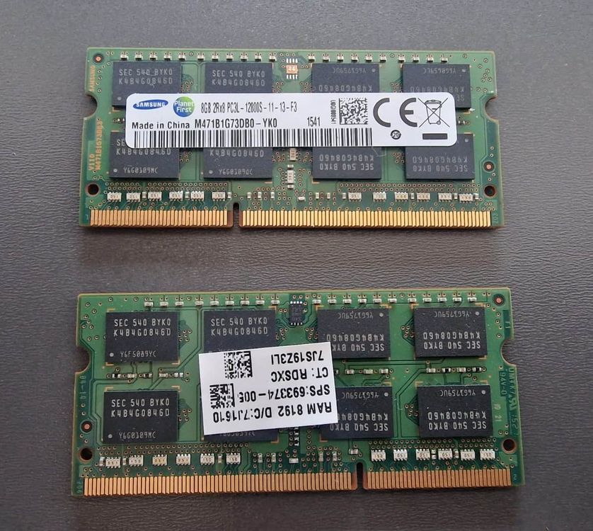 2 x 8GB RAM von Samsung 2Rx8 RC3L (Gebraucht) in Chur für CHF 1 – mit ...
