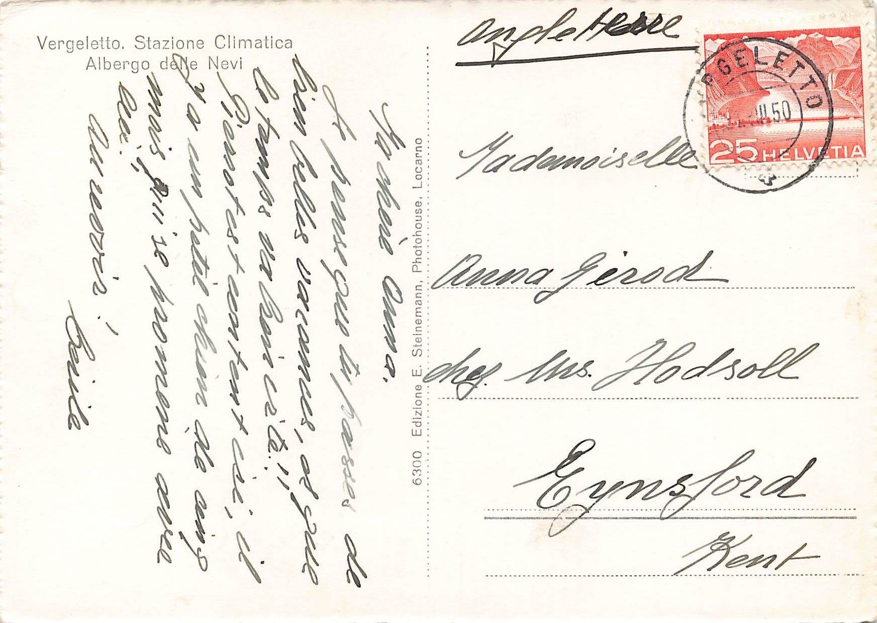 Cartoline postali: Vergeletto Orsernone – Usato da Biasca venduto da Blenio71 1