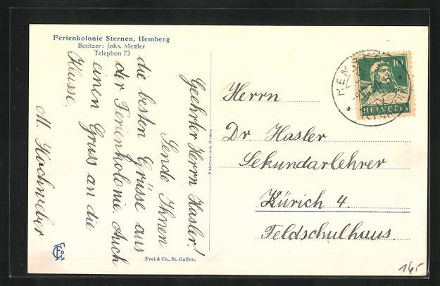 Ansichtskarten: AK Hemberg, Ferienkolonie Sternen, 1930 – Gebraucht aus Berlin von bartko-reher 1