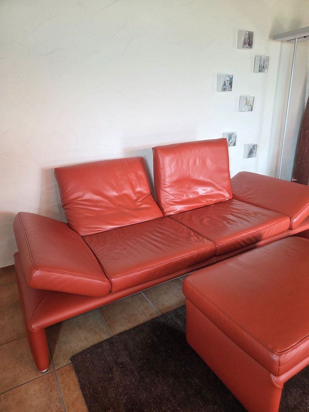 Koinor Divani: Leder Sofa mit Hockerbank Koinor – Usato da Madetswil venduto da ped_bd6z