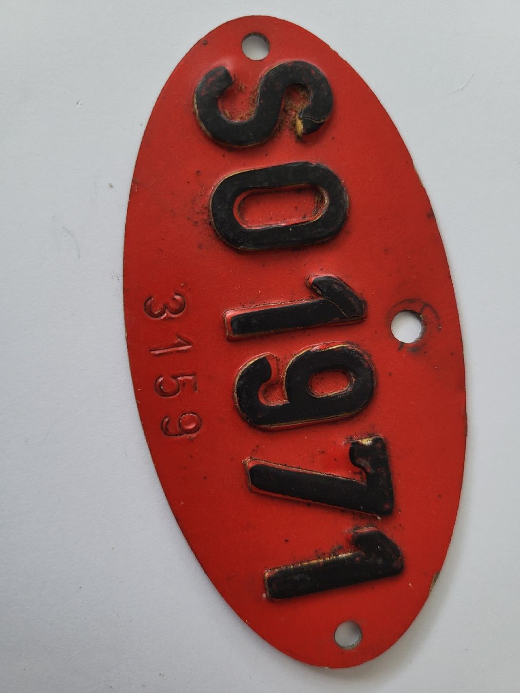 Insegne: Velonummer Anhänger 1971 Solothurn SO 71 – Usato da nunningen venduto da mic_88k2
