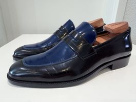 Navyboot Penny Loafer Herren Gr. 42 – Schwarz/Blau – Leder