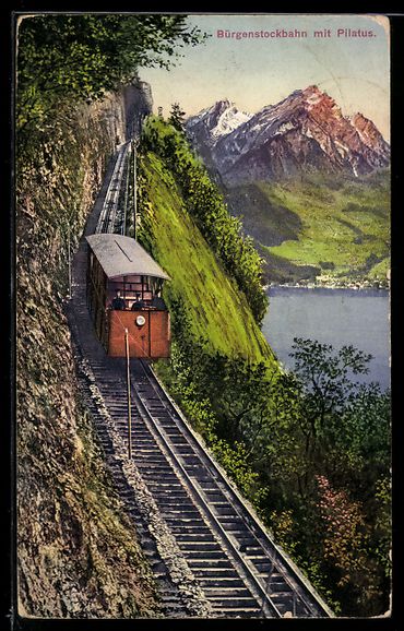 Cartes postales: AK Bürgenstockbahn mit Pilatus – D'occasion à Berlin par bartko-reher