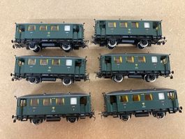 6er Set Piko H0 Personenwagen 3. Klasse K.Sächs.Sts.E.B.