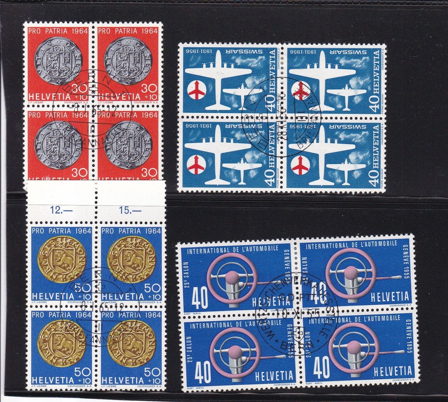 Alle Briefmarken: 28 Stk. CH Viererblocks ab 1955 – Gebraucht aus Münchwilen AG von Nesar 3