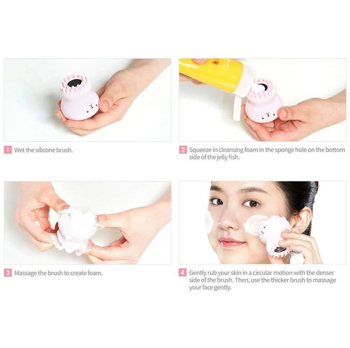 Cura del viso: Jellyfish Silicon Brush Deep Pore Face Cleansing Exfoliate – Nuovo e nell'imballaggio originale da Cham venduto da Trendy_Outlet 3