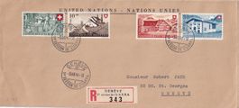 Brief v. United Nations Geneve mit Pro Patria Satz 1946