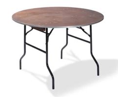 2x Event-Klapptisch Holz Rund 183cm Durchm. inkl Transportw.