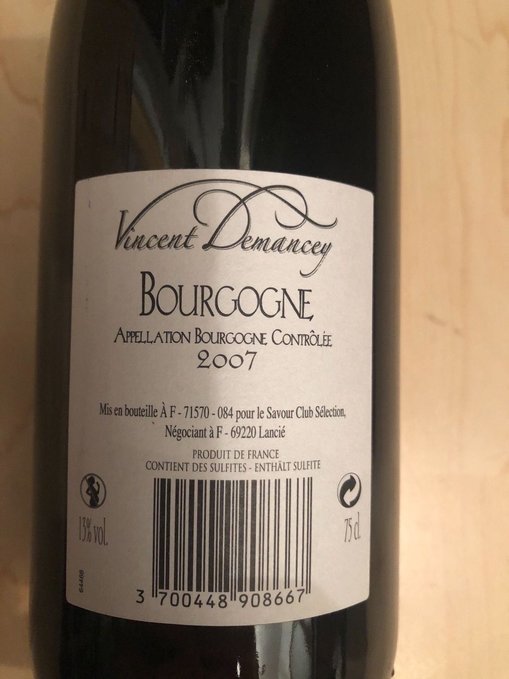 Wein: Vincent Demancey Bourgogne 2007 – Neu (gemäss Beschreibung) aus Wald ZH von mlnt 5