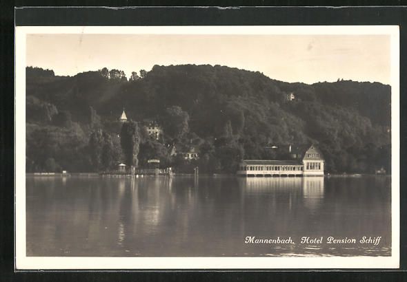 Cartoline postali: AK Mannenbach, Hotel Pension Schiff – Usato da Berlin venduto da bartko-reher
