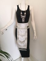 🤩BOHO-CHIC ETHNO HANDGEMACHTER DOPPEL-GÜRTEL WEISS & PERLEN