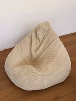 Sitzsack Beige Cord Stoff wenig benutzt