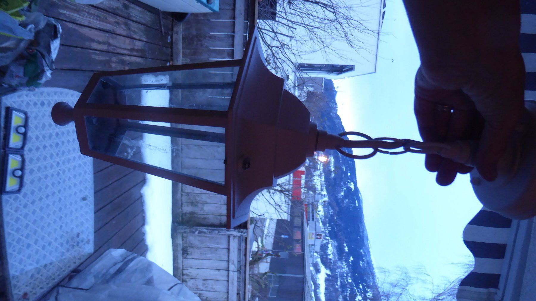 Lampen: Vintage Lampe weiss Laterne – Gebraucht aus Sargans von Benziner 3