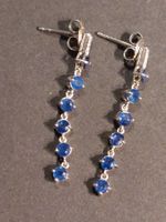 Ohrstecker mit blauen Steinen, Sterlingsilber