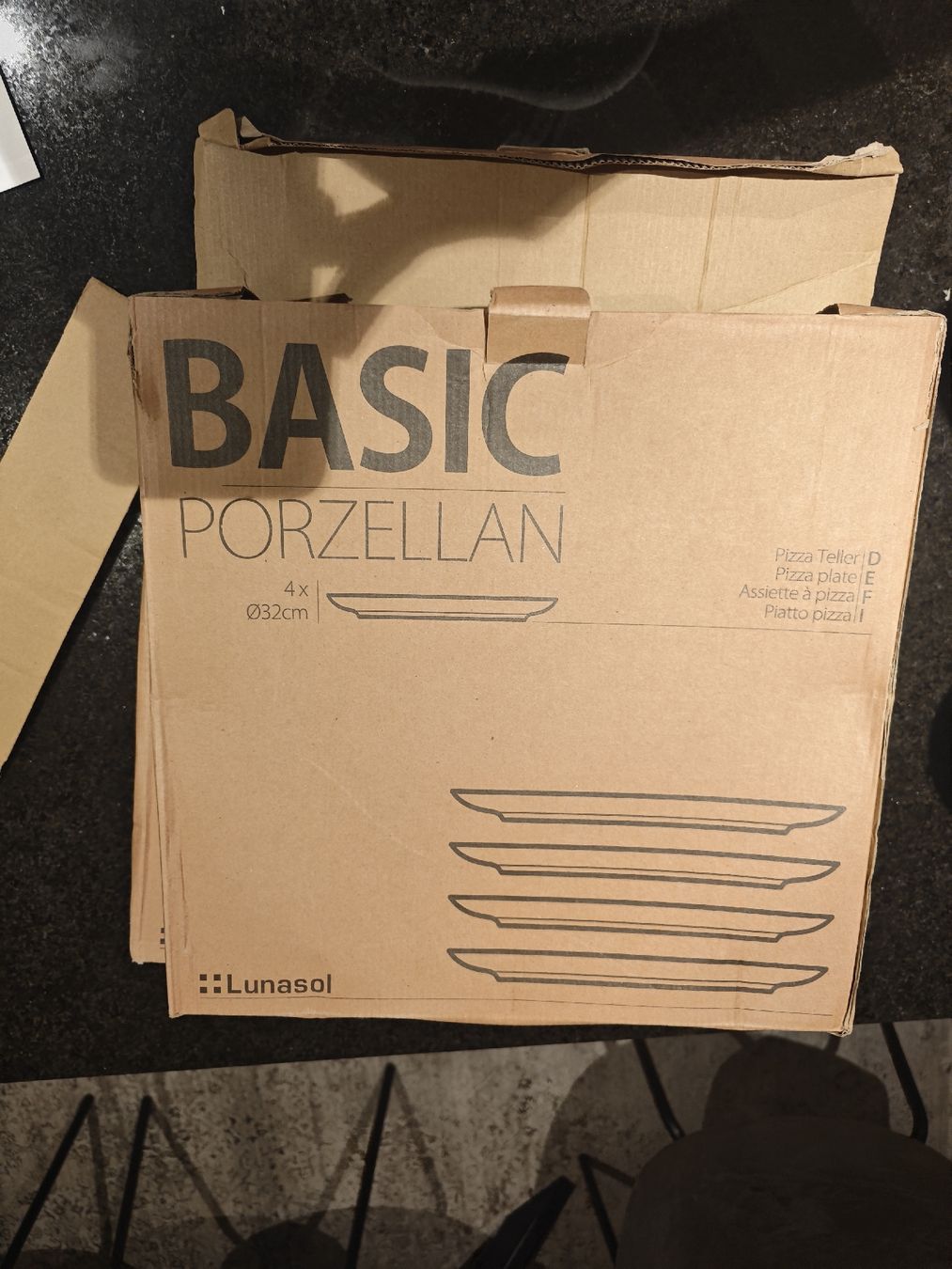 Piatti: Lunasol Pizzateller (komplett&neu) – Nuovo e nell'imballaggio originale da Emmen venduto da MeyselAt