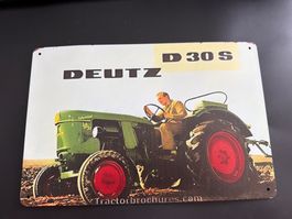 Blechschild Deutz Traktor D30S 20x30cm