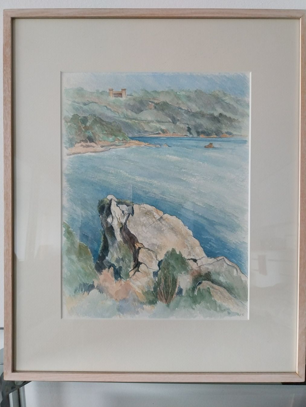 Gemälde: Max Ryser-Lutz, Berner Maler, Aquarell "Mittelmeerlandschaft – Gebraucht aus Kloten von Tongren 1