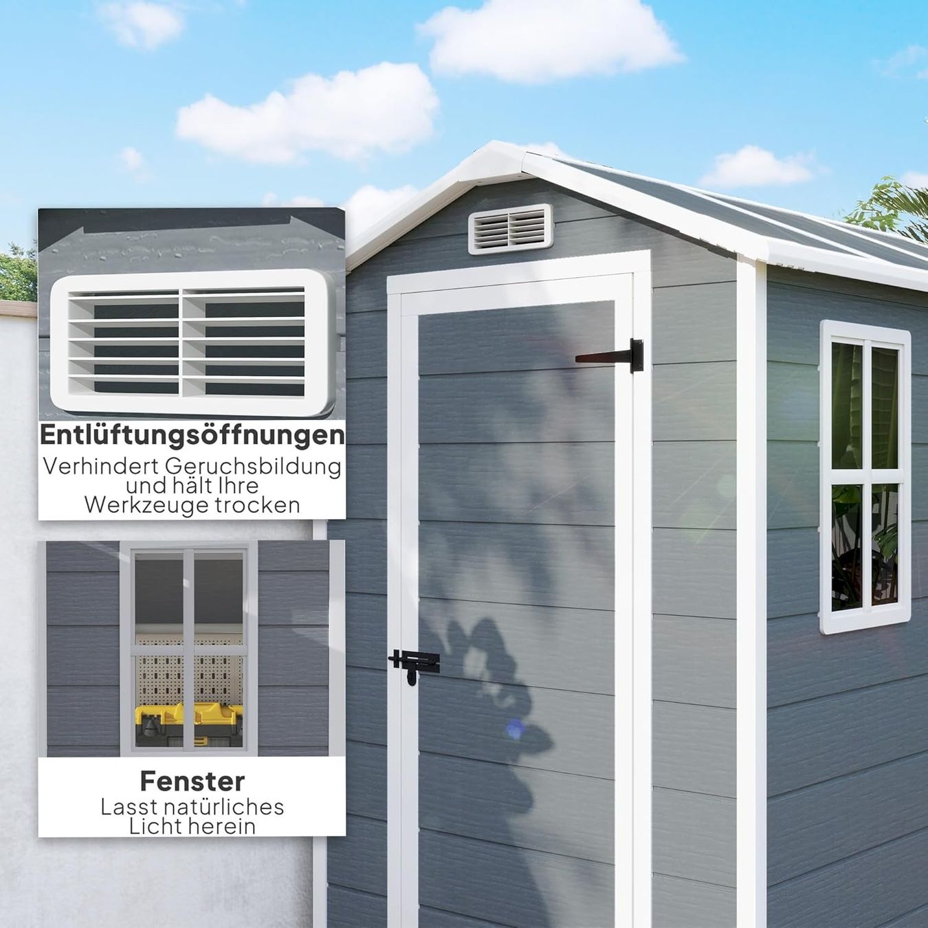 Casette da giardino & serre: Gerätehaus 2,1m² Grau – Nuovo e nell'imballaggio originale da Bottighofen venduto da zaap 5