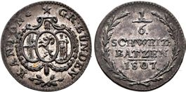 Graubünden: 1/6 Batzen (Bluzger) 1807 +++ TOP +++