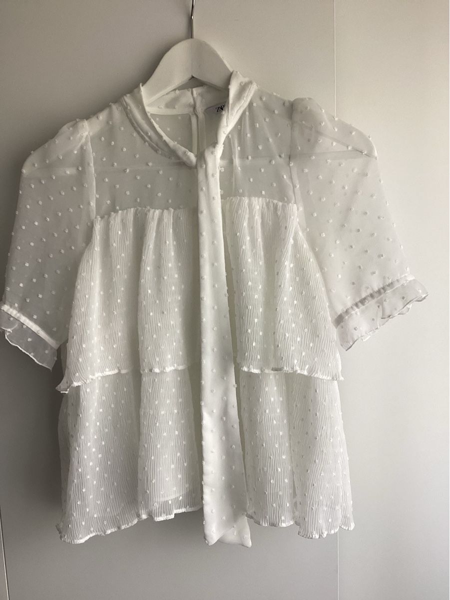 Zara Camicette: Zara Damen Bluse, weiss, Grösse XS – Usato da Zürich venduto da Struktur