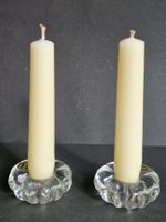 2 Kerzenhalter aus Glas, handgefertigt, neuwertig