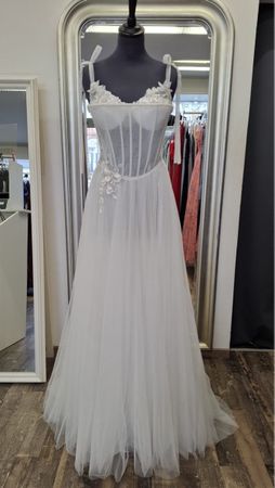 Kleid Ivory Tüll Korsett Applikationen Grösse S 36
