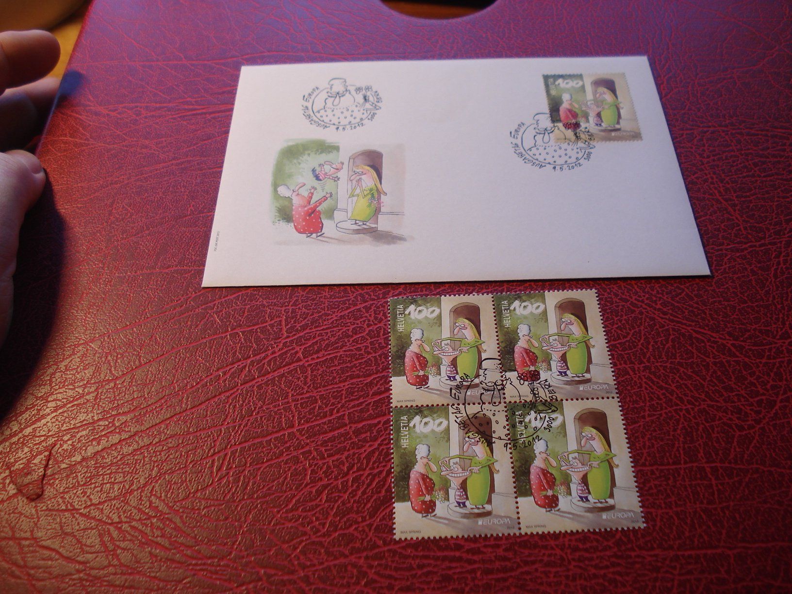 Tutti i francobolli: Marke Comic, 2012, FDC  + 4erblock Lose ET-o – Usato da Niederwil AG venduto da morostahu 1