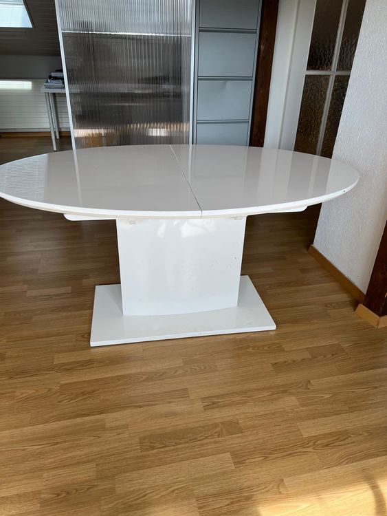 Schoene Esstisch Oval Weiss Hochglanz Ausziehbar Und Bewertung