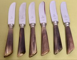 6 Tafelmesser Elsener Zug Friodur Hornheft Vintage