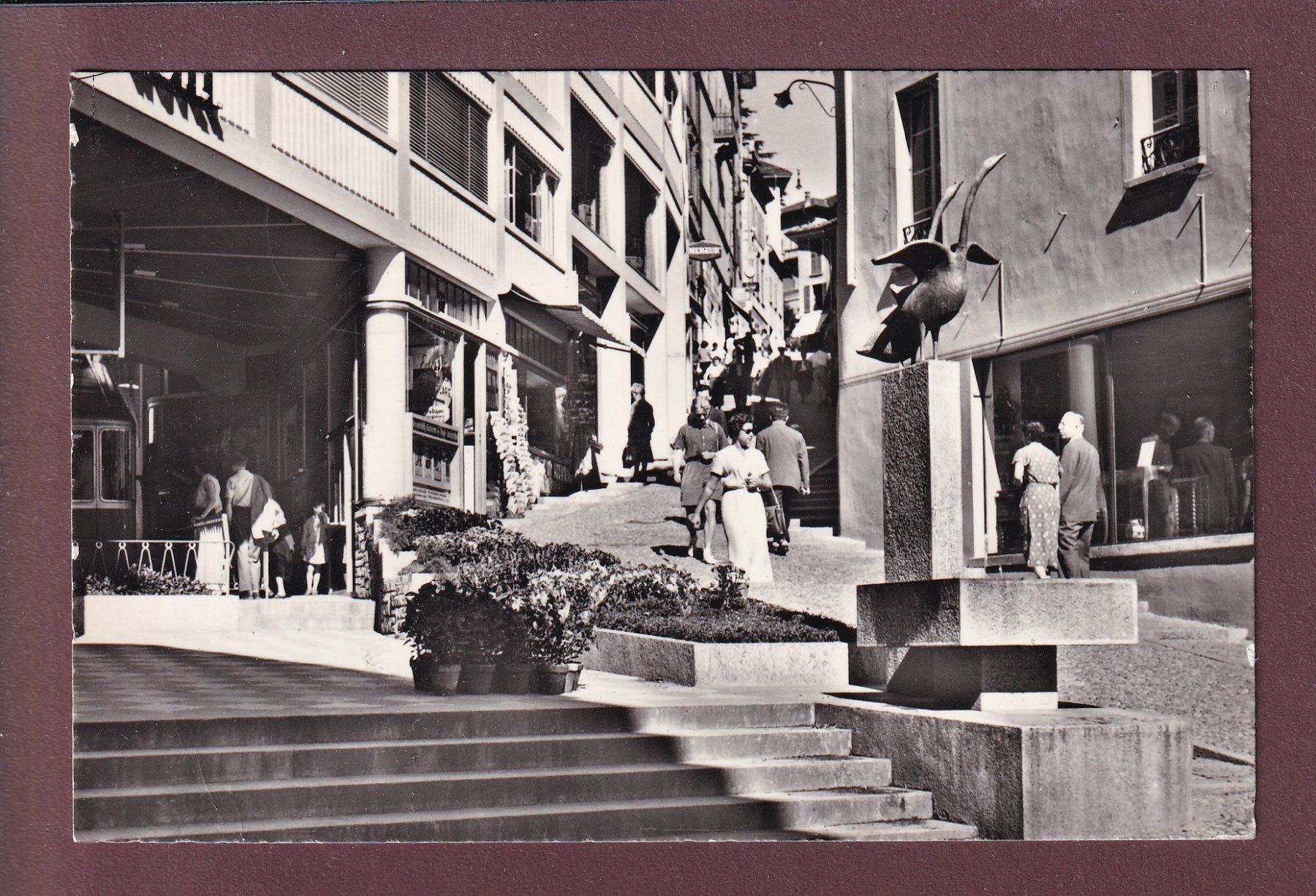 Cartoline postali: LUGANO - Via Cattedrale - 1959 – Usato da Pully venduto da nicecards