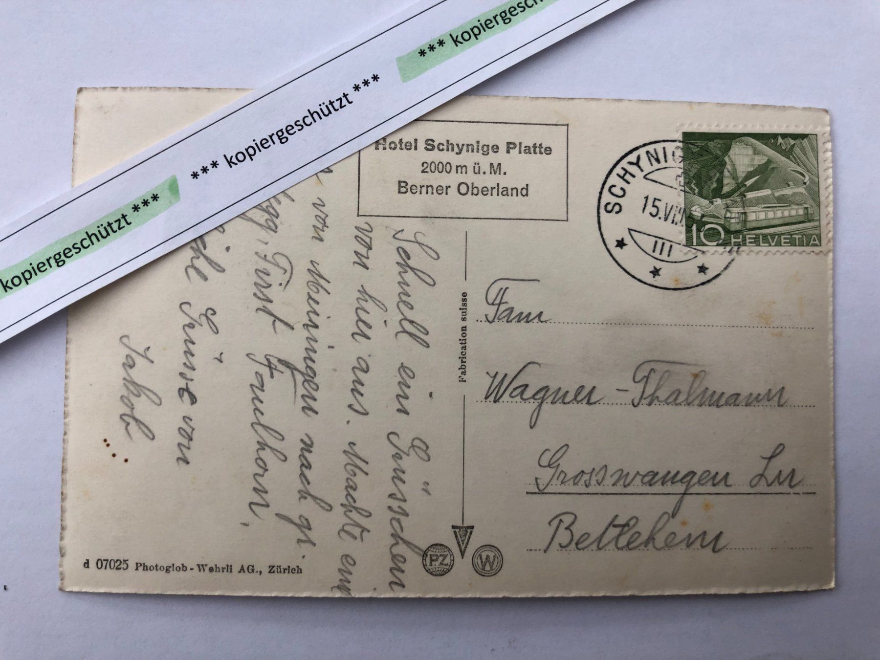 Cartoline postali: Schynige Platte mit Eiger alt AK – Usato da Hefenhofen venduto da Bierinder 1