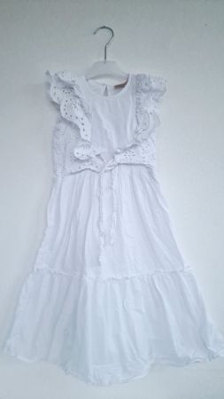 Mädchen Kleid Manor Baby Gr. 110 Weiss 100% Baumwolle