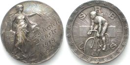SCHWEIZER RADFAHRER-BUND Verdiensmedaille 1919, Silber, 30mm