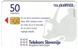 Telefonkarte Slowenien  Chip-175 Medvedi Bären auf Gelb