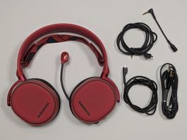 Gaming Headset SteelSeries Arctis 3 rot mit alle Kabeln