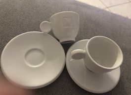 Nespresso Tassen, Espresso Tassen, 2 Stk, mit Unterteller
