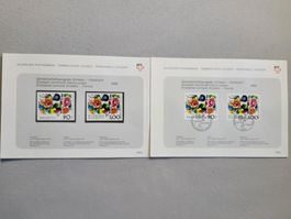 (873) 2 Sammelblätter 1988 «Schweiz-Frankreich» 1x ET + 1x**