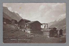 1913, ZERMATT, PLATTEN ET MISCHABELS, AK NACH SPANIEN