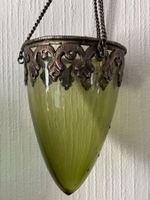 Ancienne Veilleuse  suspendue en verre souflé  et métal