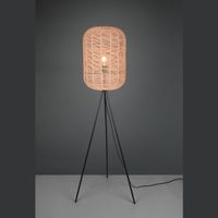 Stehleuchte, Sisal, Oval, Schwarz, Braun