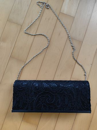 Clutch Charles Vögele schwarz mit Spitze
