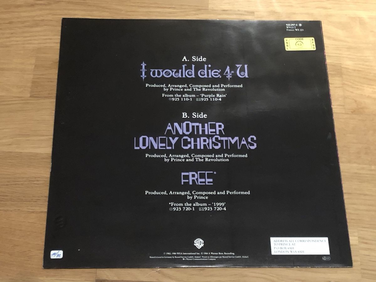 Dischi in vinile: Prince. 12“Maxi. would die 4 – Usato da Faulensee venduto da Mizuno06 1