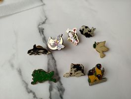 8 pin's, animaux vintage