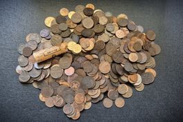 Lot: 1,300kg alte 1 + 2 Rappen ab 1948