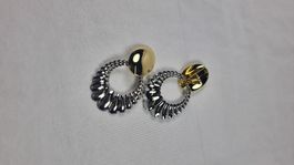 Ohrringe Silber Gold Vintage Style Clip Ohrhänger (500)